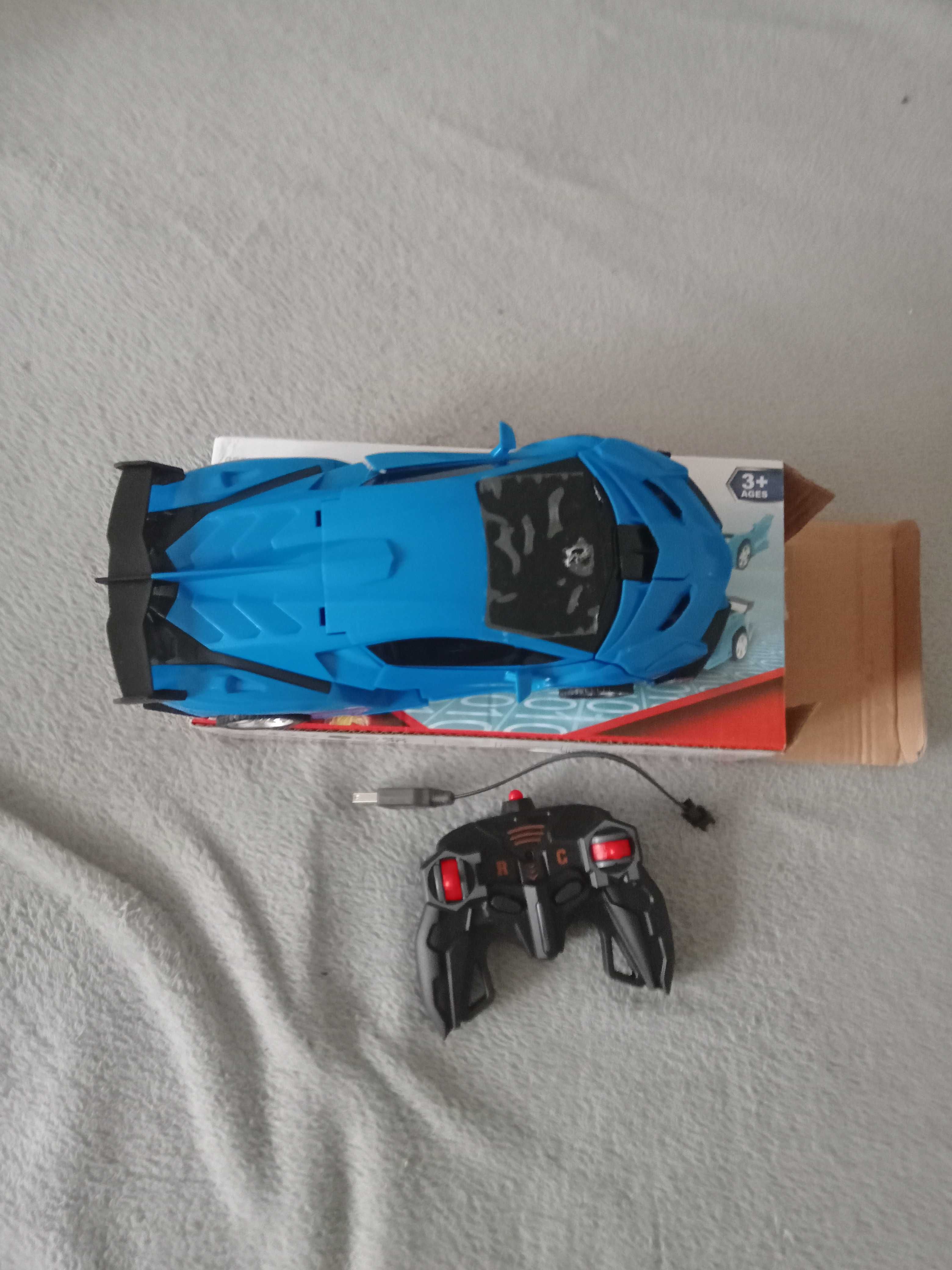 Auto Robot Transformers 2w1 R/C Pilot Światło Dźwięk Drift Niebieski