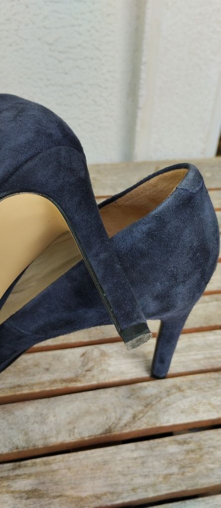 Sapatos de salto alto, azuis.Massimo Dutti