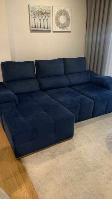 Sofá Extensivel - Azul Marinho - Como novo