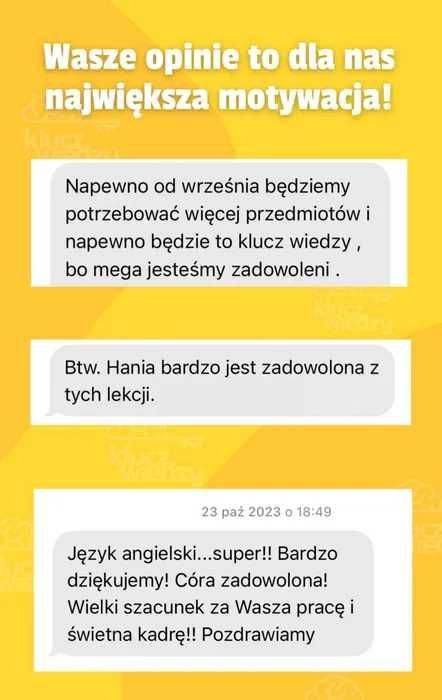 Korepetycje język angielski - online, egzamin ósmoklasisty, matura