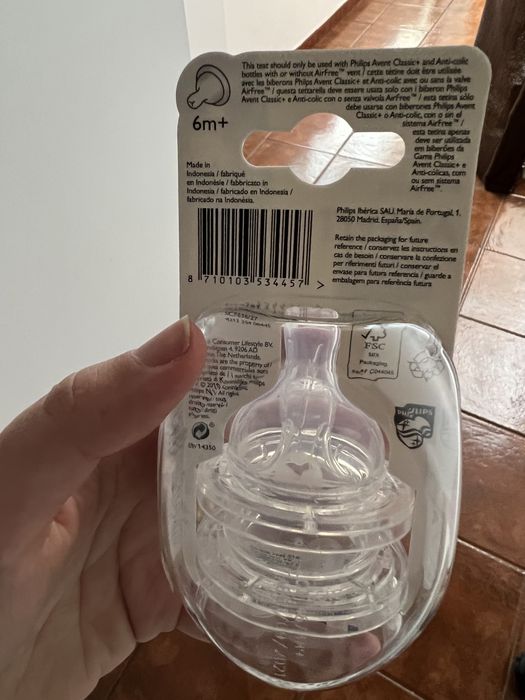 NOVAS - Pack de duas tetinas 6+ para leite mais espesso ou papa
