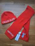 Komplet calvin klein czapka i szalik ck pomarańczowy nowy