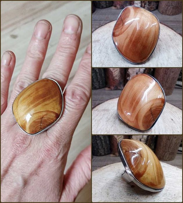pierścionek drewniany rękodzieło artystyczne handmade