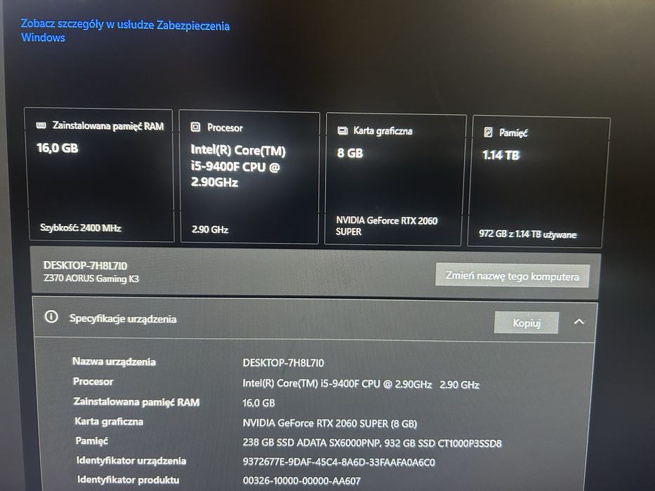 Komputer Gamingowy z procesroem oraz pełnym wyposażeniem
