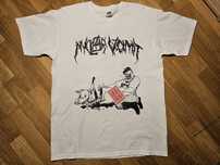 Nuclear vomit metal L koszulka death grind biała t-shirt