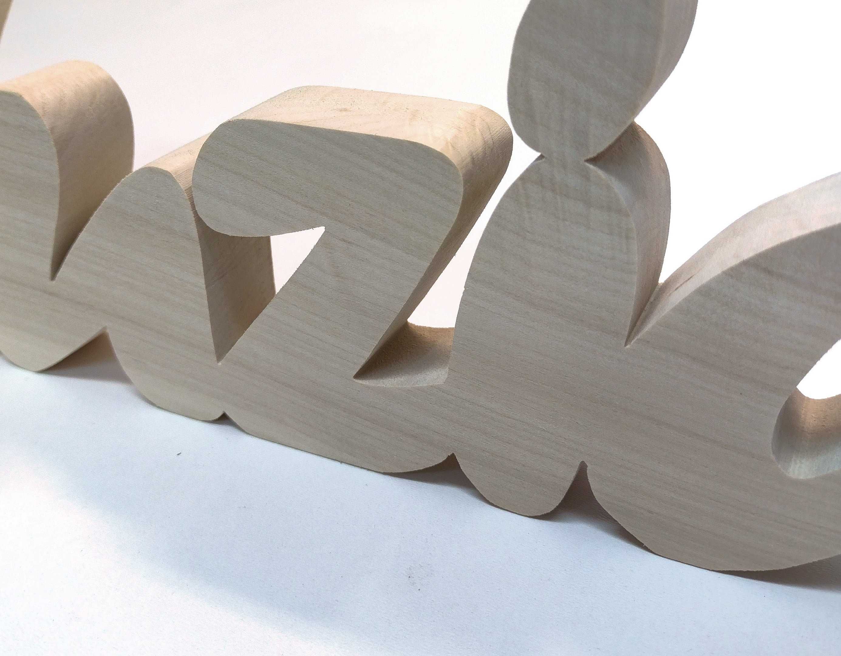 Zuzia Imię dziecka Napis z drewna 30cm litery litera 3D