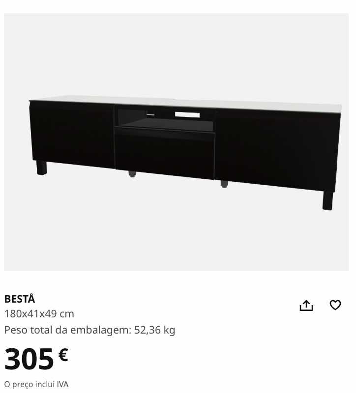 Móvel tv preto BESTÅ IKEA