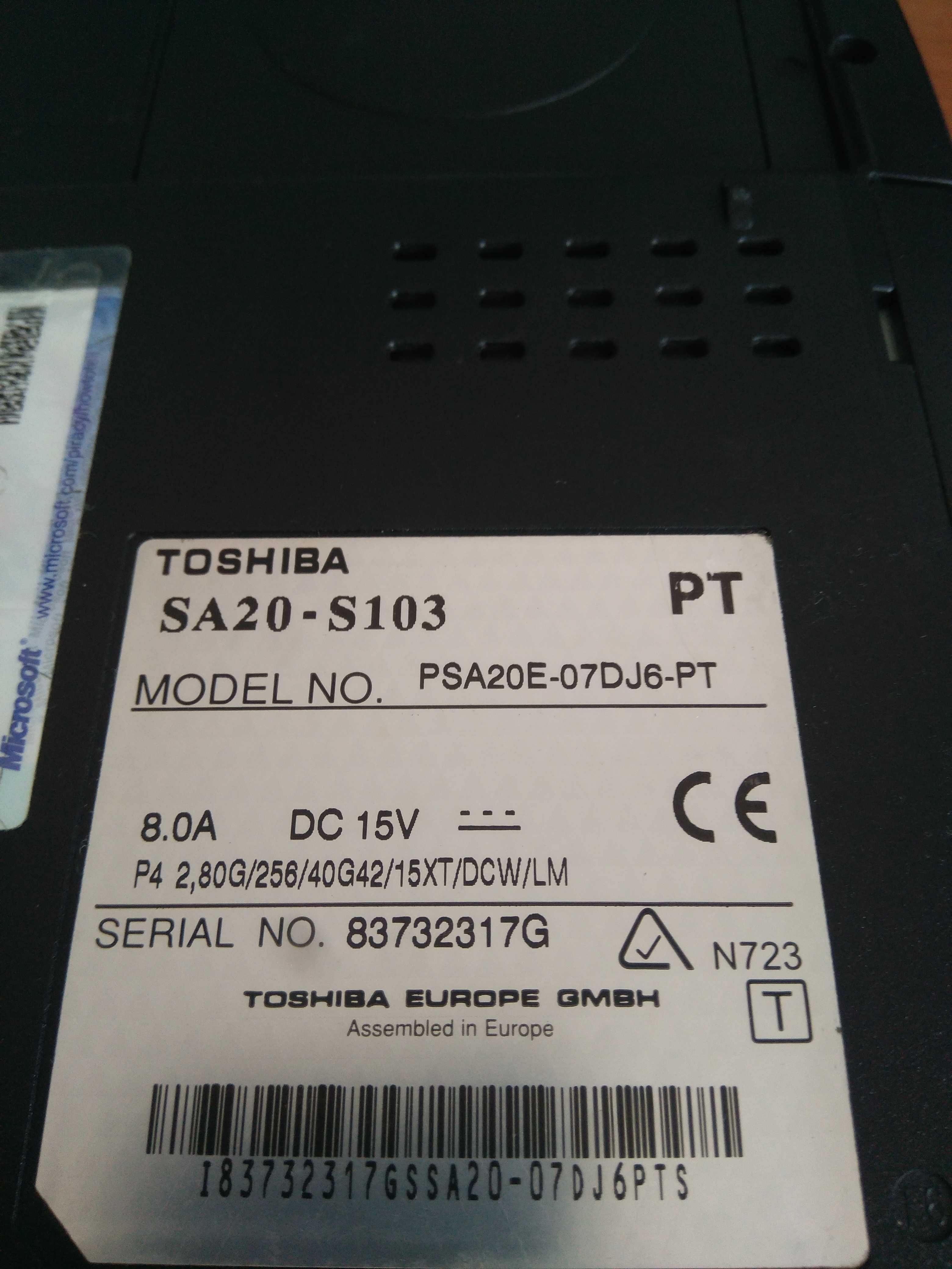 Portátil Toshiba S20-S103