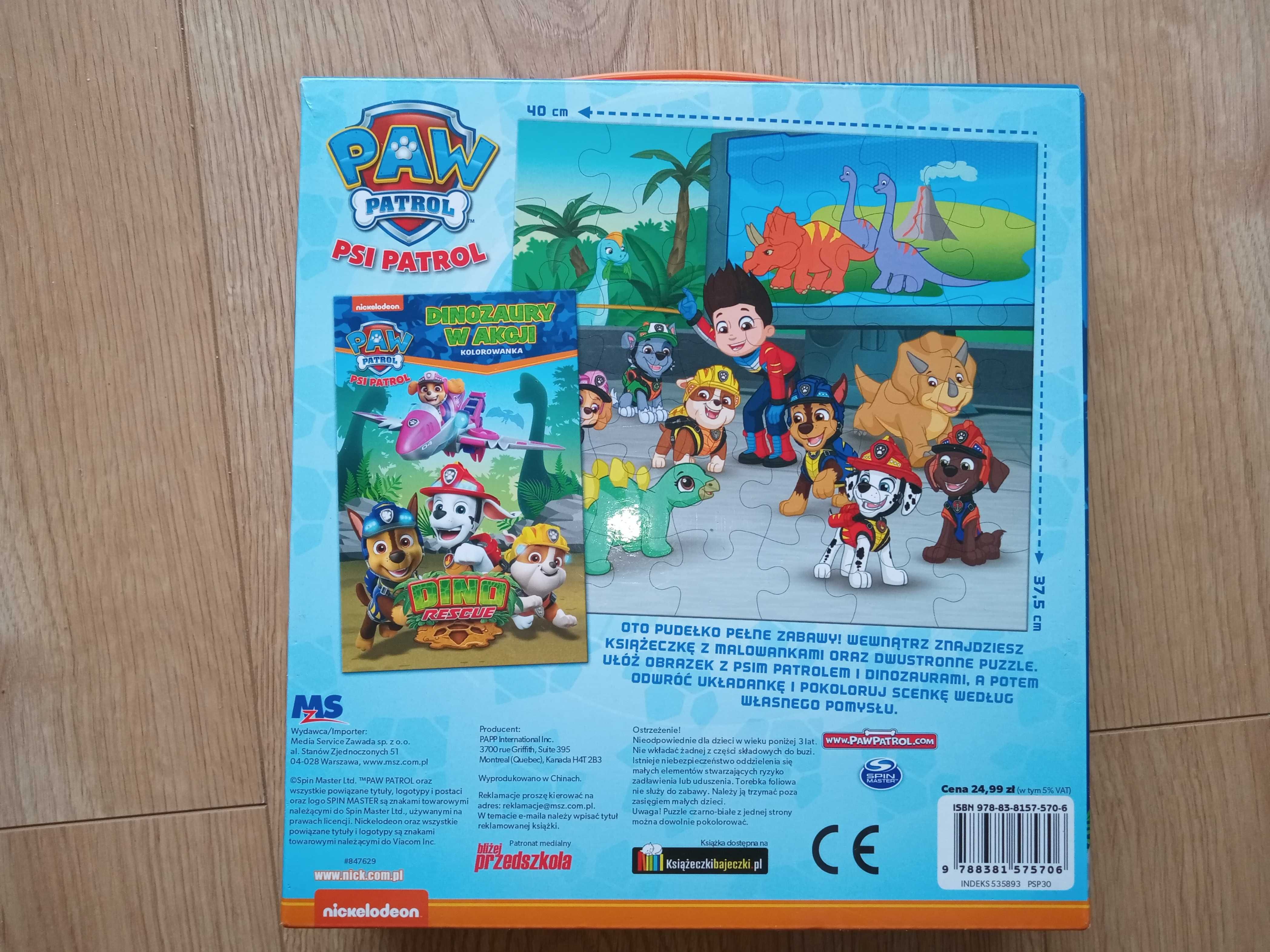2 x Puzzle Układaj i koloruj psi patrol