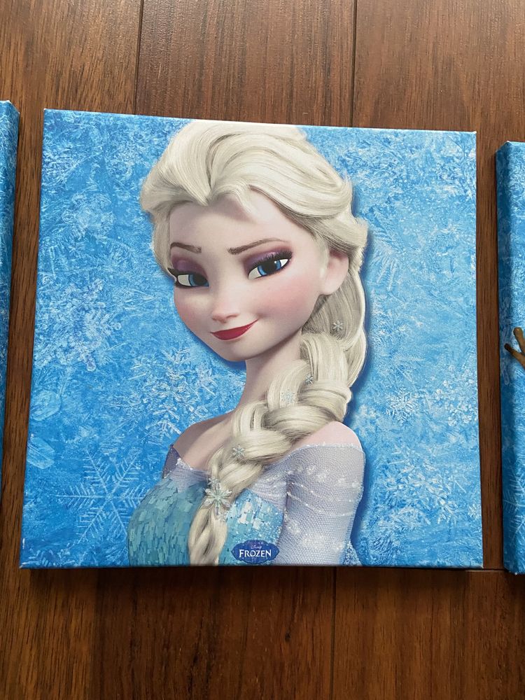 3 obrazy na ścisnę Frozen, Kraina Lodu. Elsa, Anna, Olaf