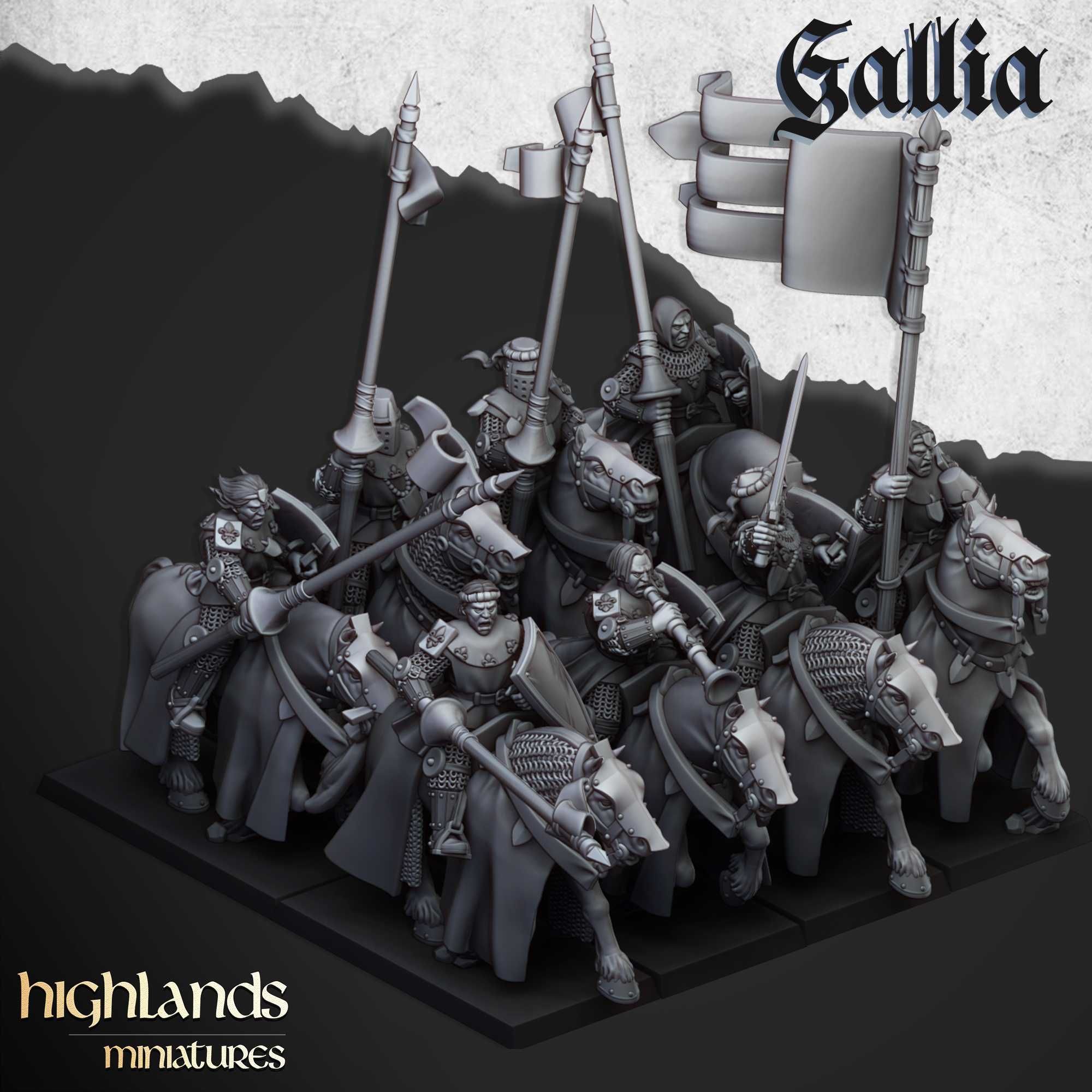 Young Knights of Gallia - WFB ToW AoS - Highlands Miniatures x5