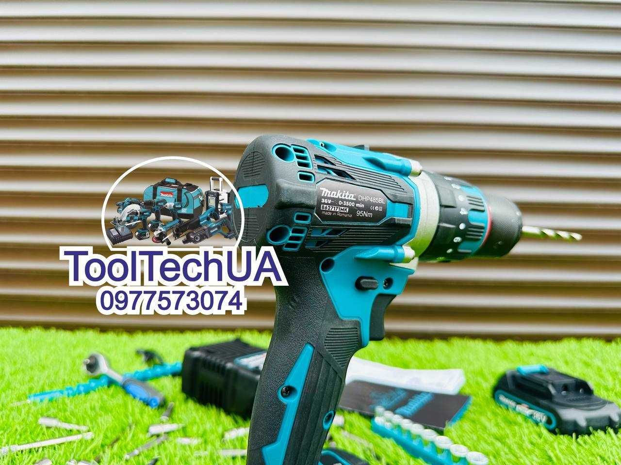 Акумуляторний Шурупокрут з Комплектуючими Makita DHP485 BLACK 36v/6ah