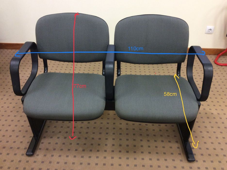 69 cadeiras / lugares com suporte em viga