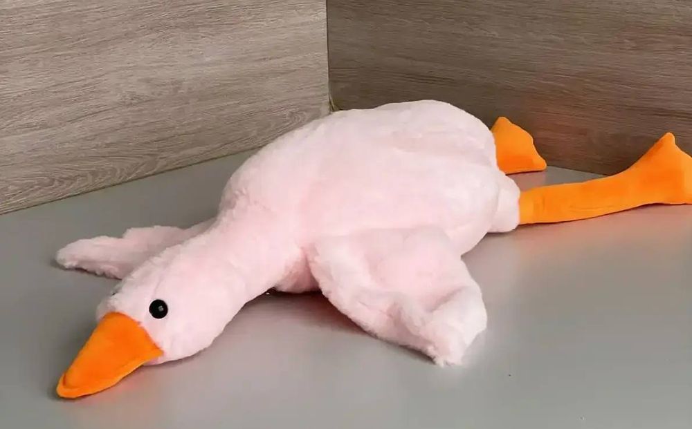 М'яка іграшка гусь обнімусь 90см, Іграшка 3в1, Іграшка-плед і подушка