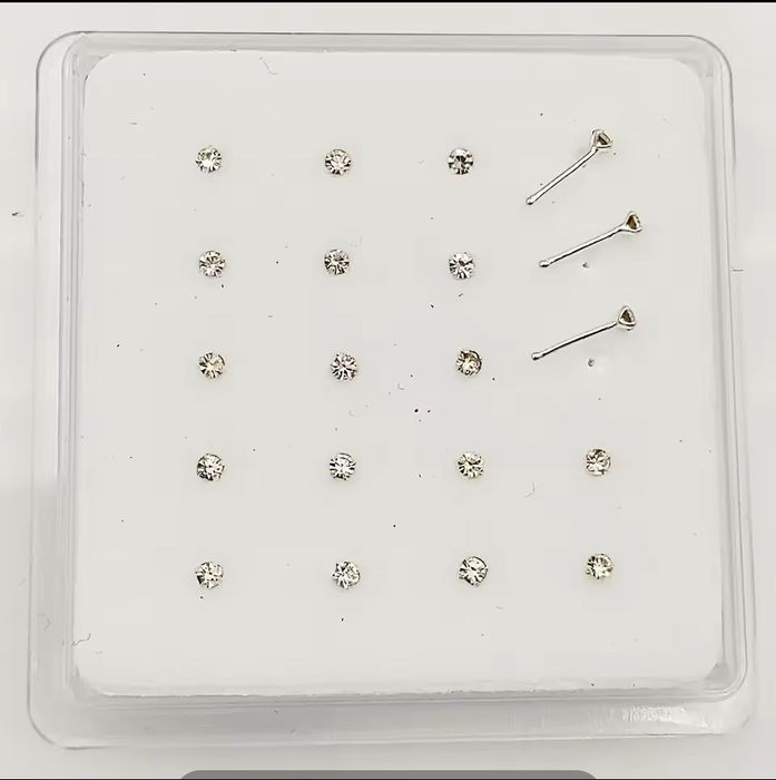 Пирсинг в нос с камнем серебро серьга сережка для носа