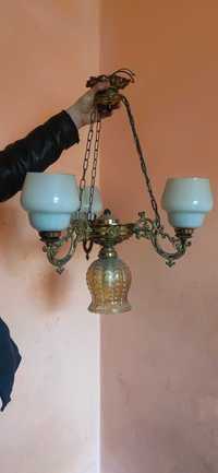 Stara mosiężna lampa - PRL vintage