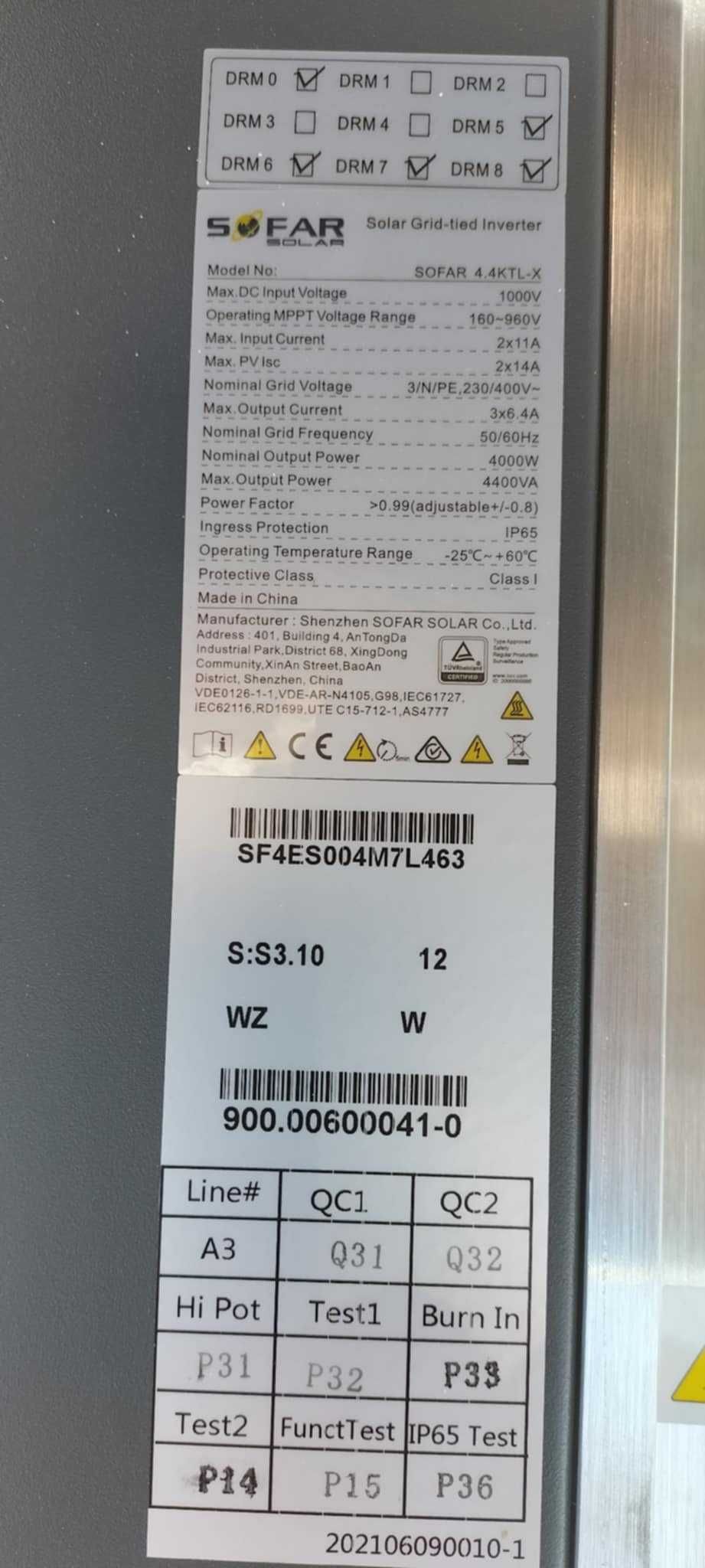 FALOWNIK SOFAR 4.4KTL-X na gwarancji