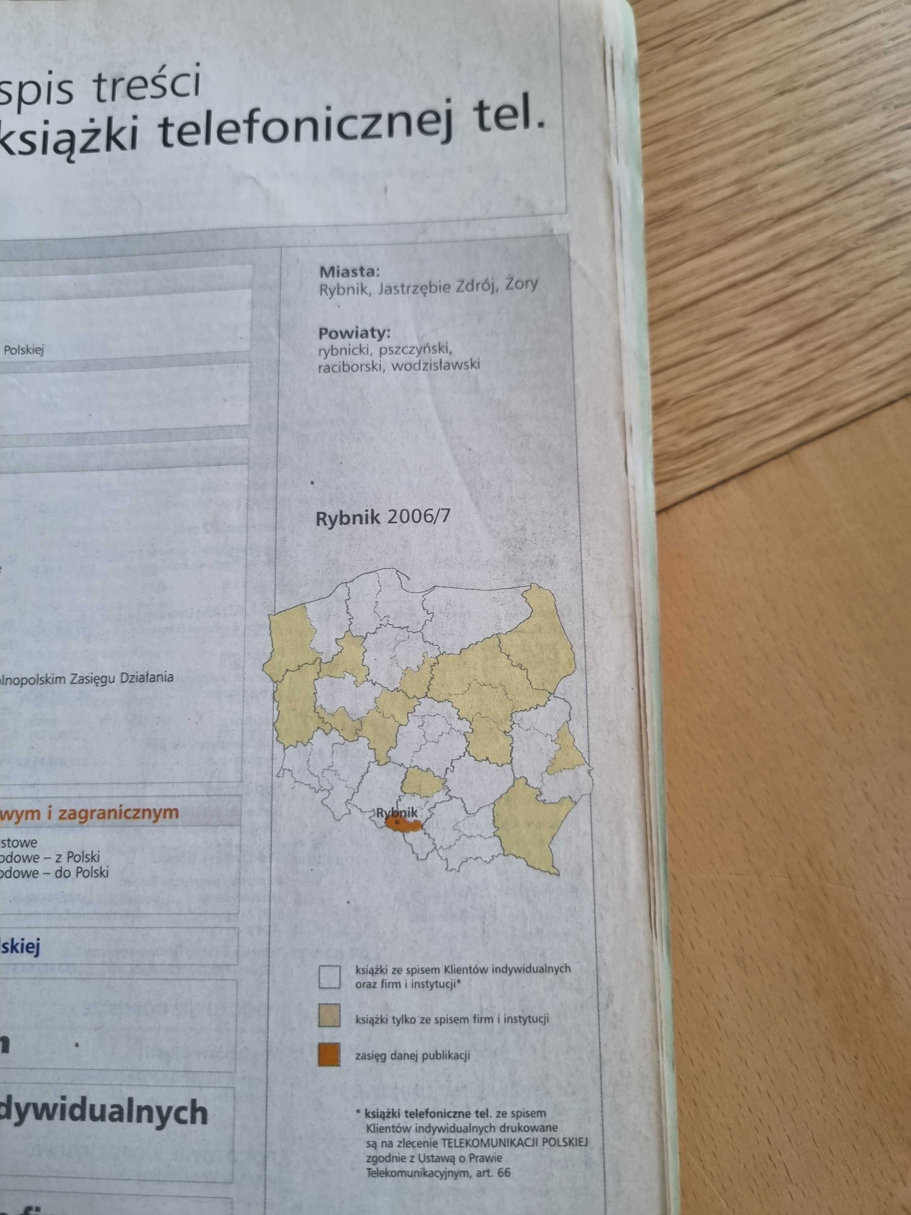 Książka telefoniczna Rybnik i powiaty 2006/7 r.