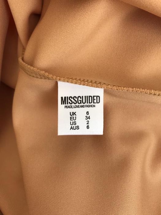 MISSGUIDED Новая юбка карандаш беж разрез спереди