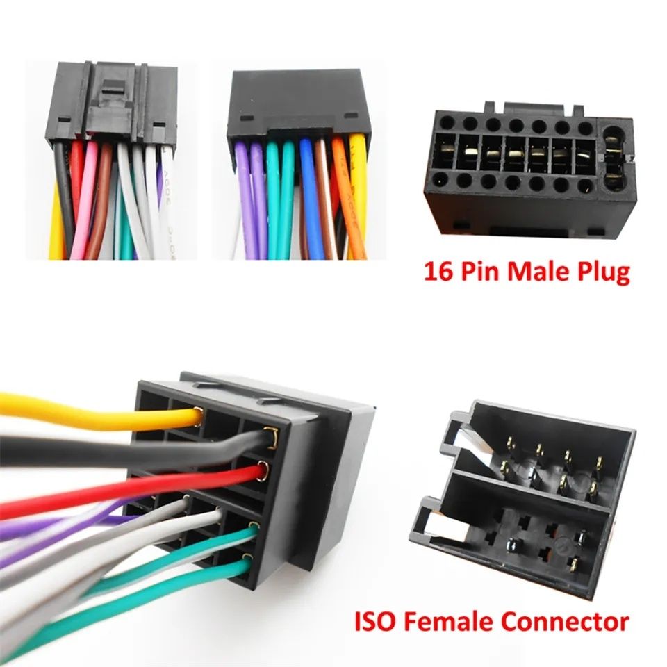 Fichas ISO 16P universais para radios android novos