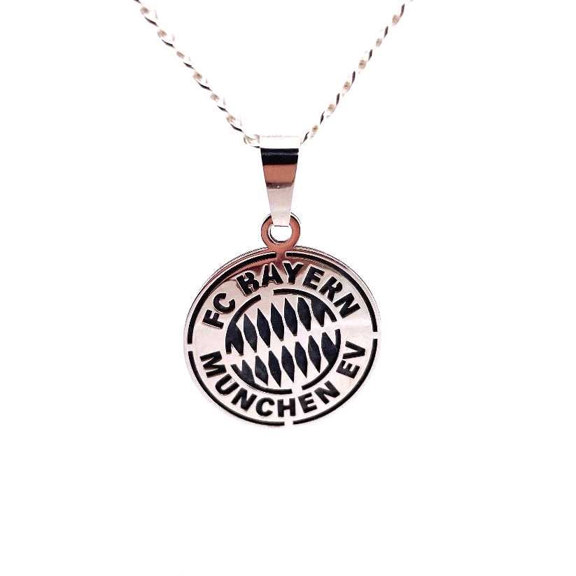 Srebrny łańcuszek z logo FC Bayern Monachium pr.925 Grawer+Dedykacja