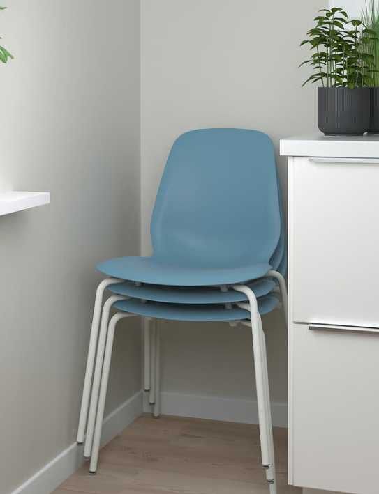 Conjunto 4 cadeiras azul/branco IKEA LIDÅS