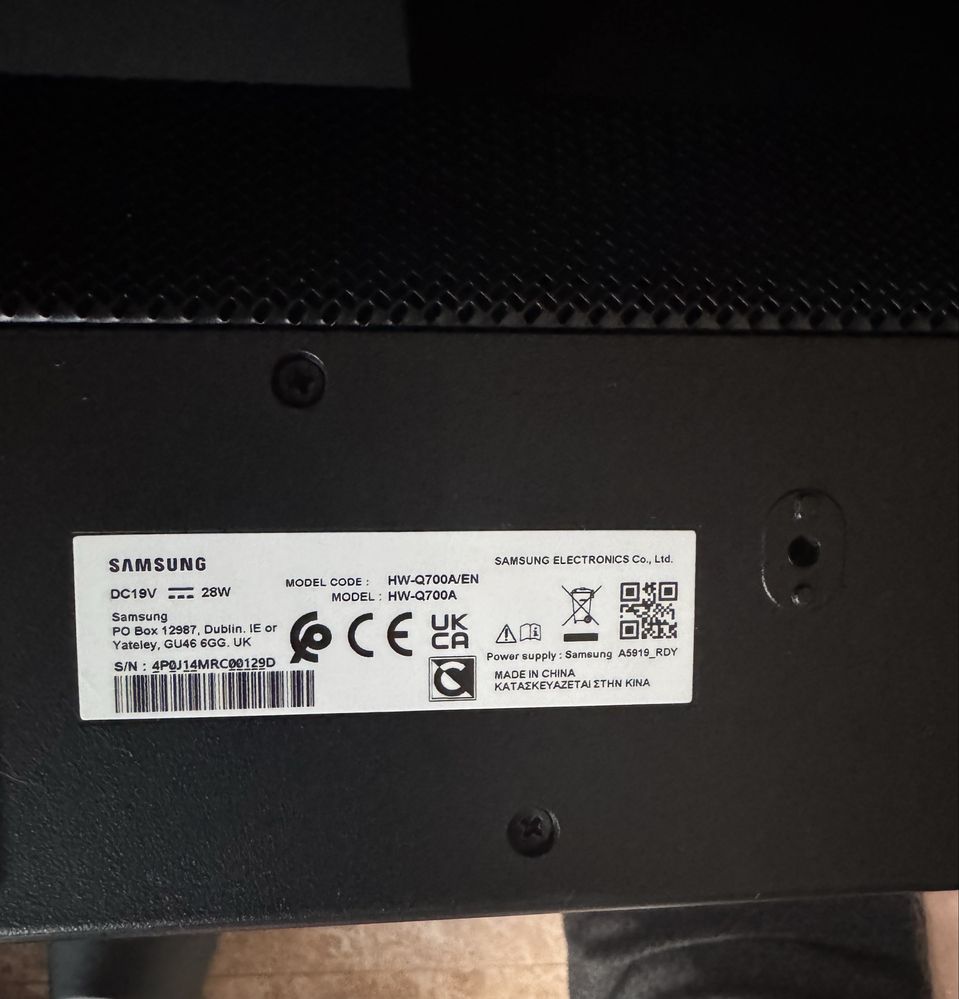 Soundbar Samsung Model HW-Q700A