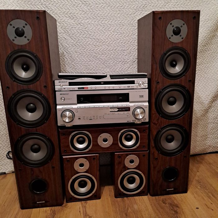 Kino domowe pioneer kolumny Quadral zestaw
