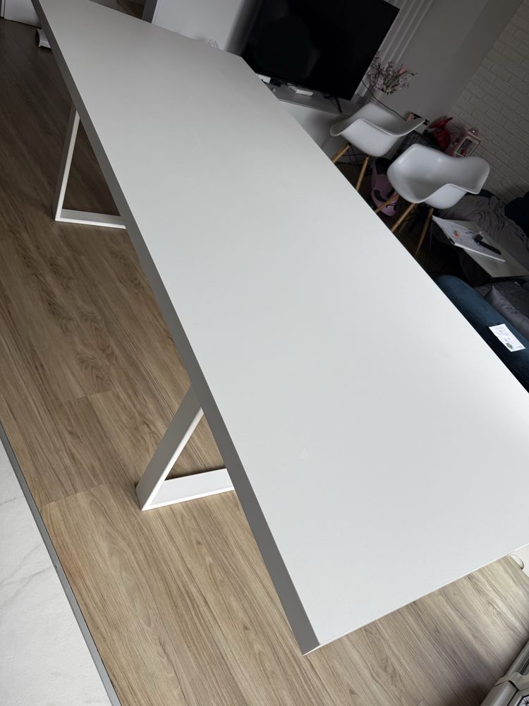 stół biały loft z blatem dodatkowym