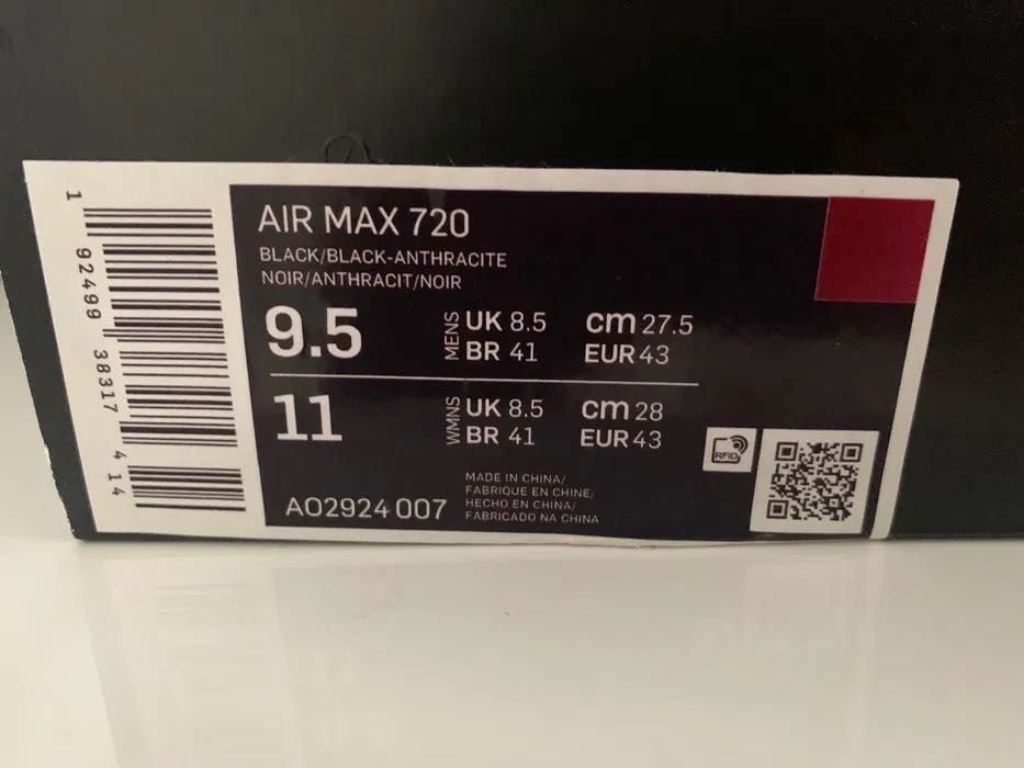 Nike AirMax 720 Czarne r.43