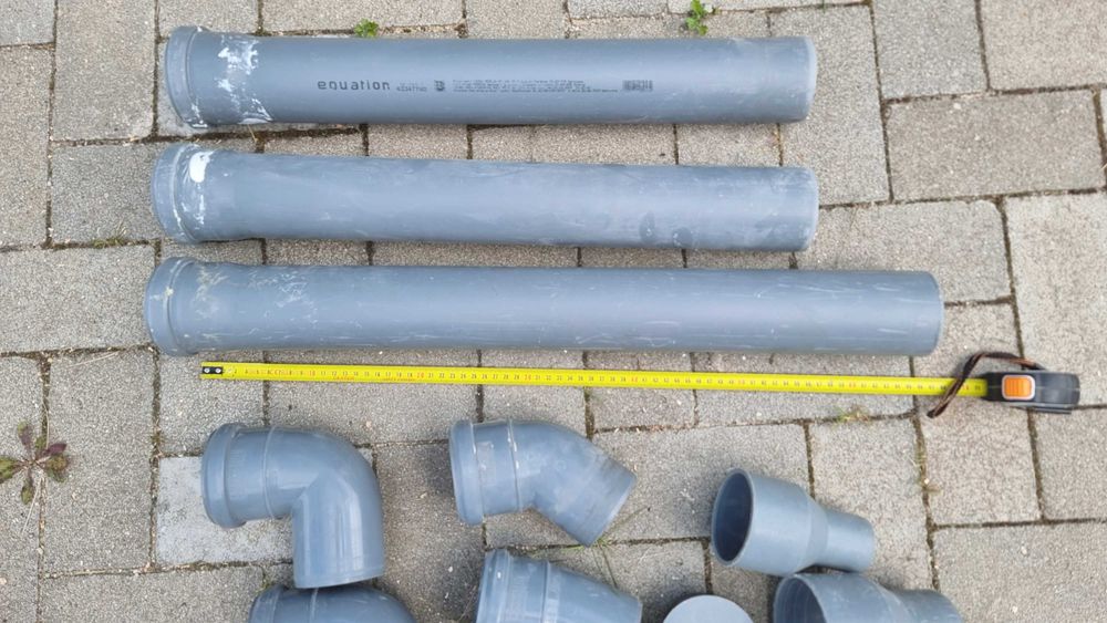 Rura kanalizacyjna wentylacyjna 75 mm rury kolanka, redukcje, zaślepki