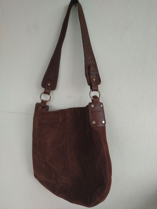 Mala castanha em pele, estilo boho