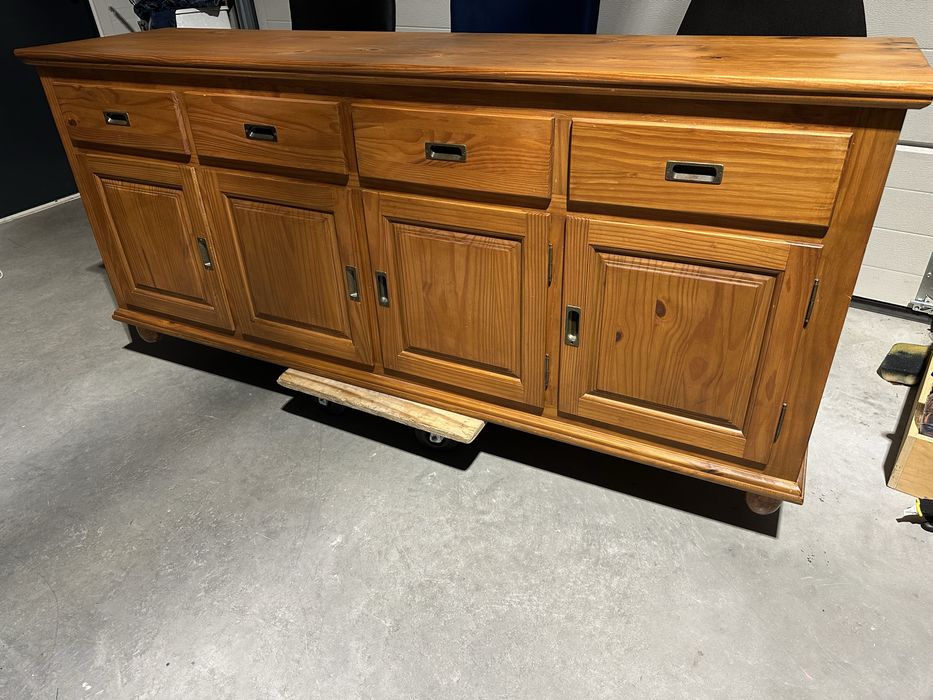 Dębowa prosta komoda 198cm - meble holenderskie