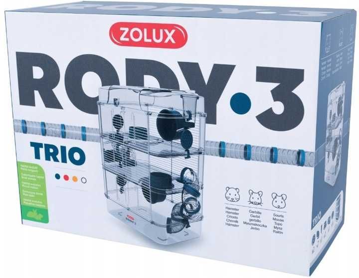 Zolux Klatka Dla GRYZONI Myszy Chomika RODY TRIO różne kolory