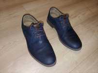 Buty skórzane męskie Venezia Jum Blue rozmiar 42 nubuk granatowe IDEAL