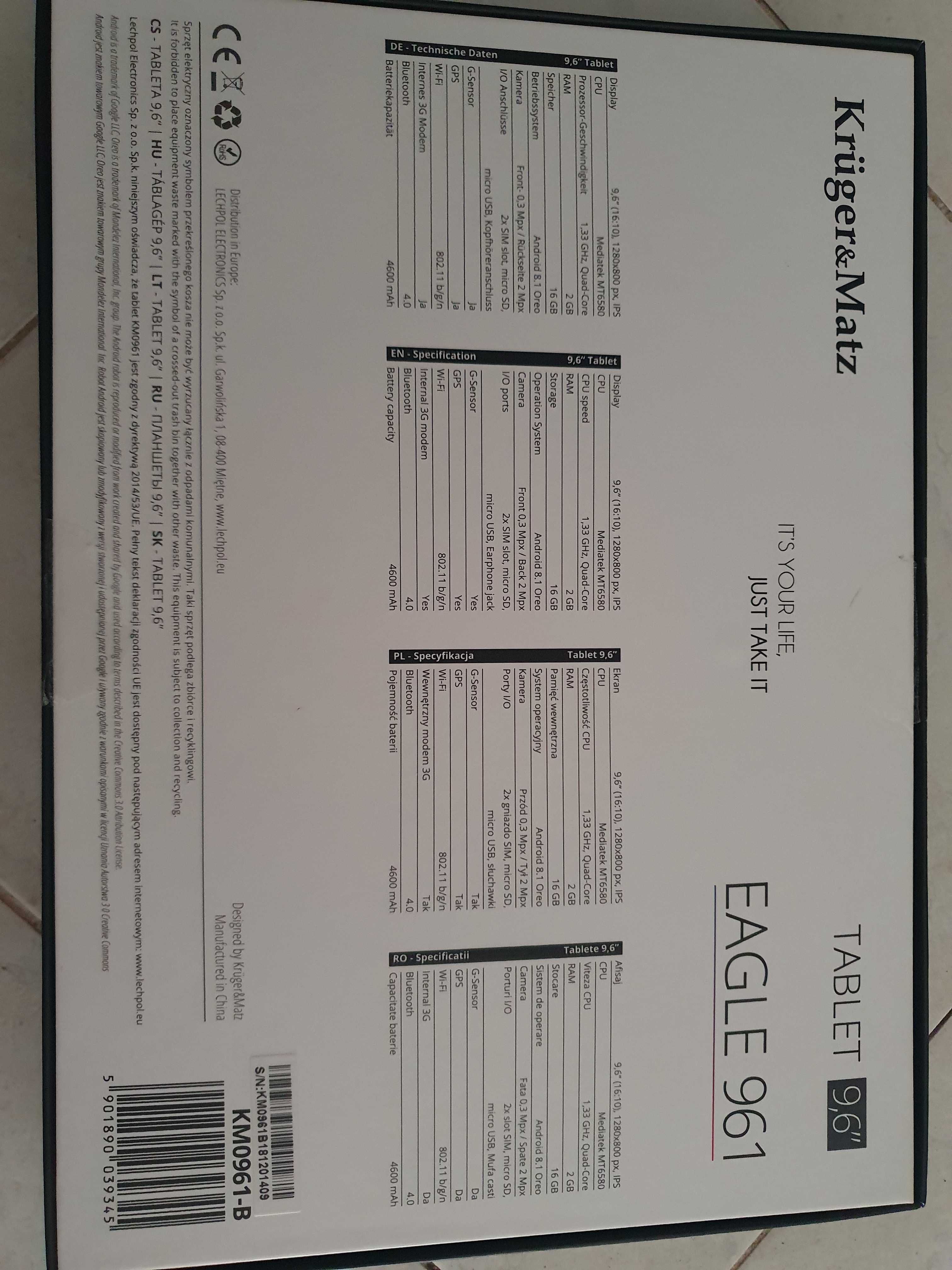 Tablete com camara e teclado 9.6"