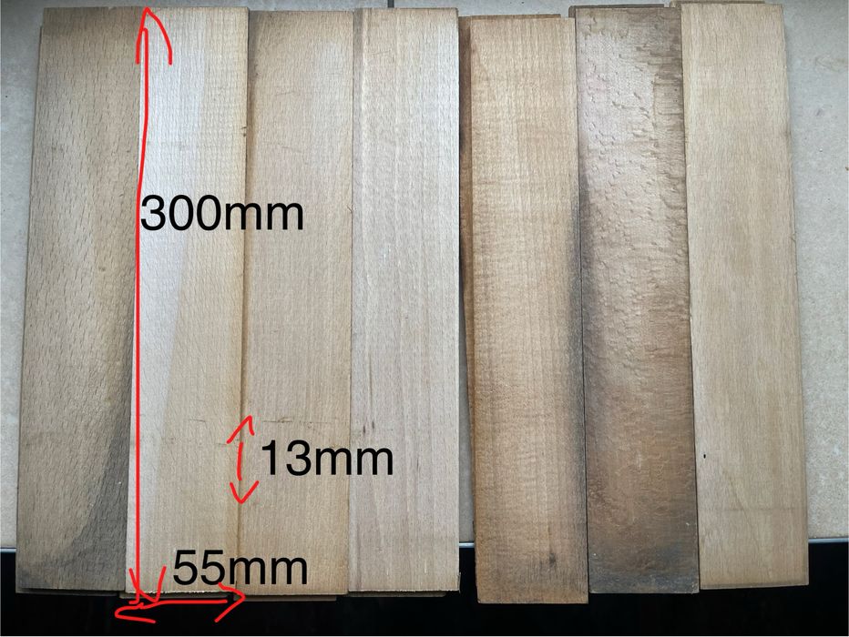 Klepka bukowa 300x55x13mm lata 80