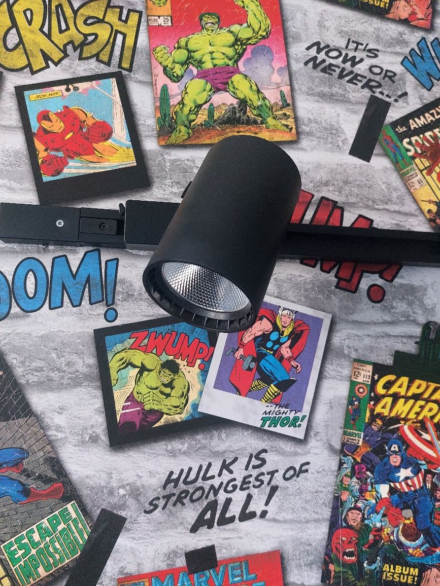 Lampa ścienna, halogenowa, sufitowa, na listwie, 100cm, trzypunktowa.