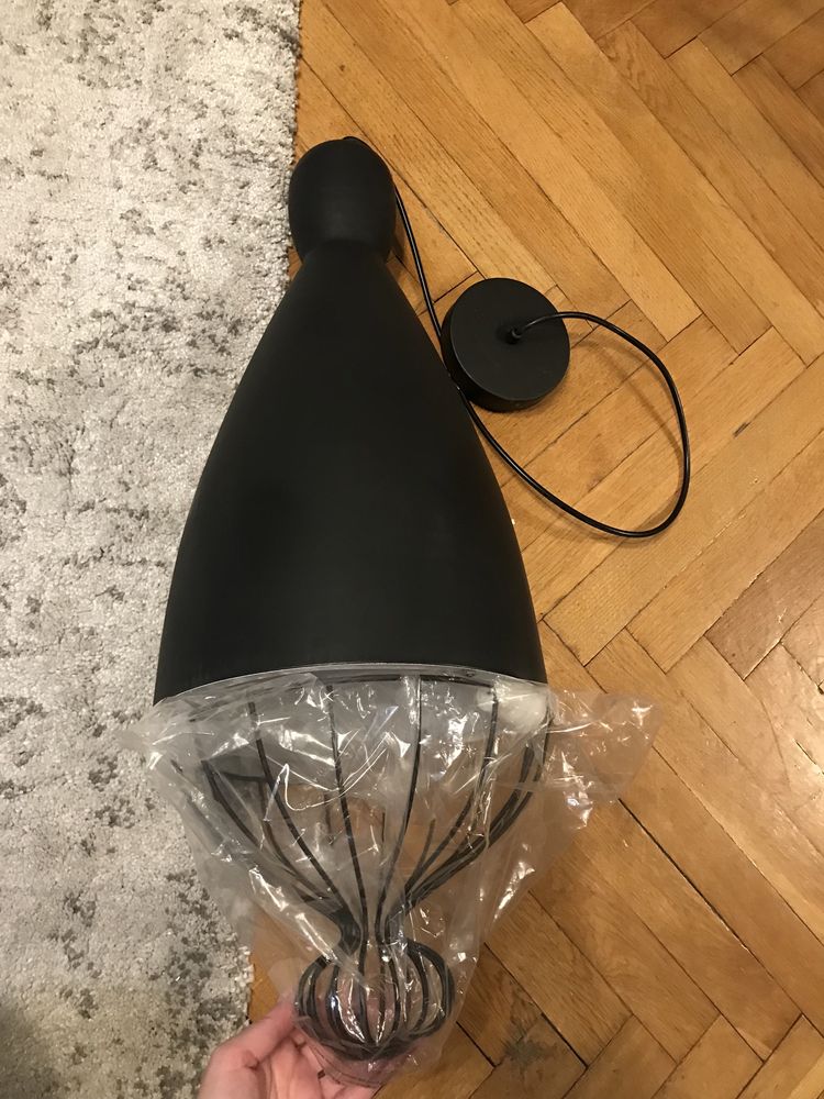 Lampa loft salon pokój przedpokój czarna brw