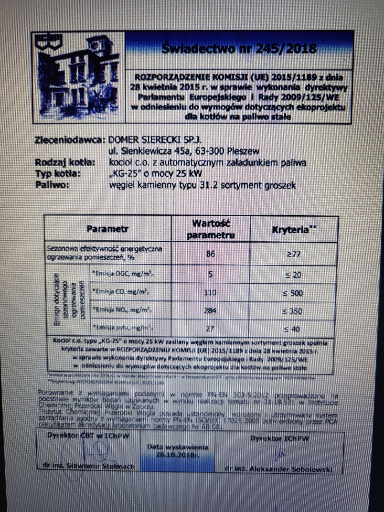 Kocioł 25 kw  ekogroszek 5 kl Ecodesign