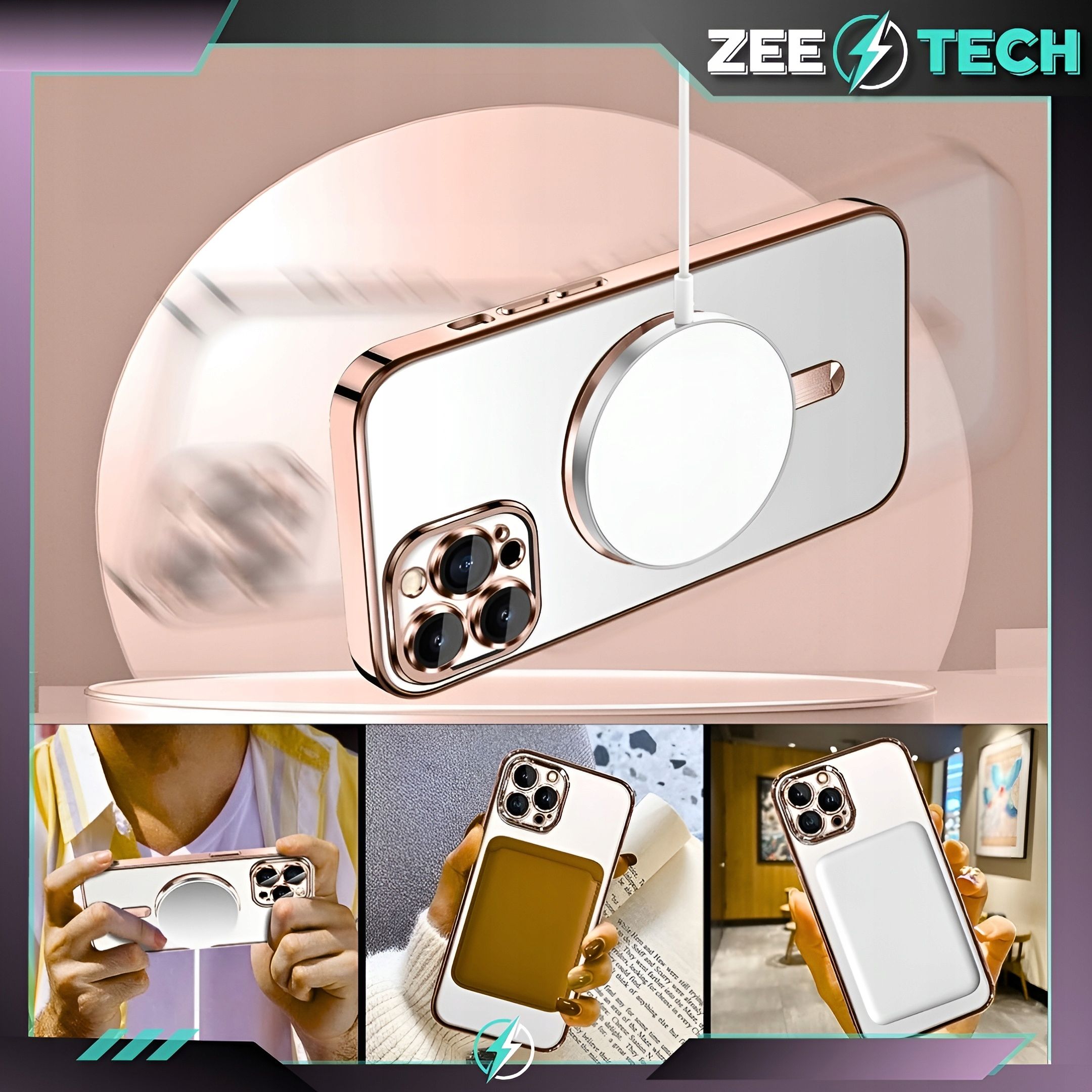 Etui Do Iphone 14 Pro Magsafe Case Pokrowiec Obudowa Osłona + Szkło