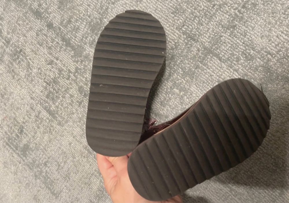Zara botki sztyblety bordowe 21 24 cm wiosna jesien modne perełki