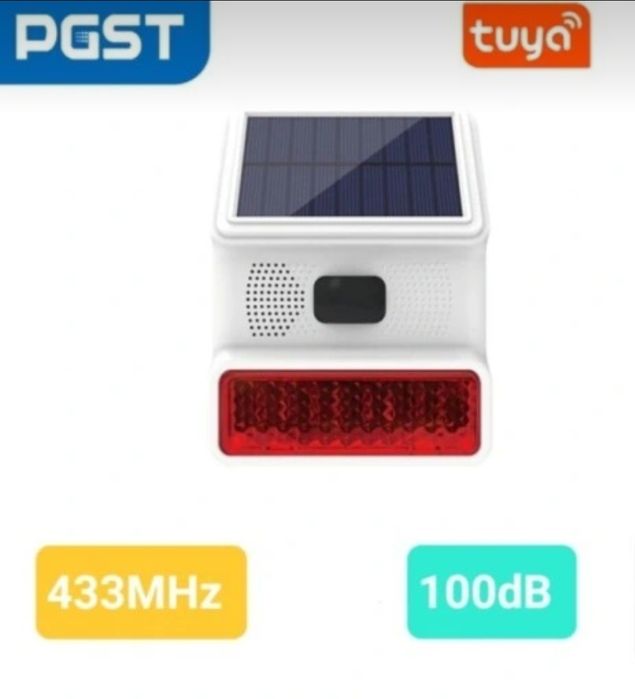Alarm sygnalizator zewnętrzny z solarami Tuya 433MHz