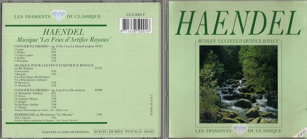 Haendel - Musique "Les Feux D'Artifice Royaux" - CD