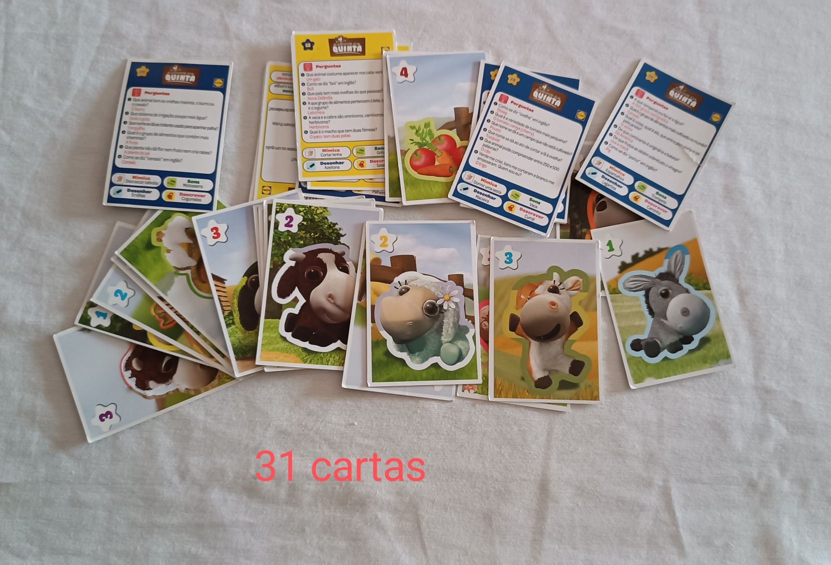 31 Cartas Cromos Coleção. Amigos da Quinta.