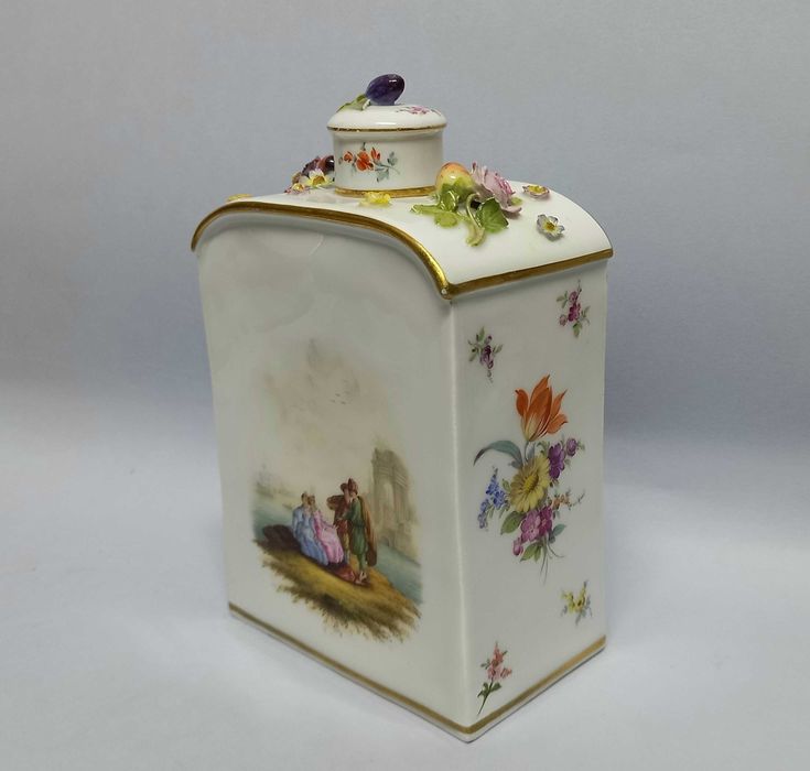 Herbatnica, pojemnik na herbatę, II poł. XIX w. Miśnia (Meissen)