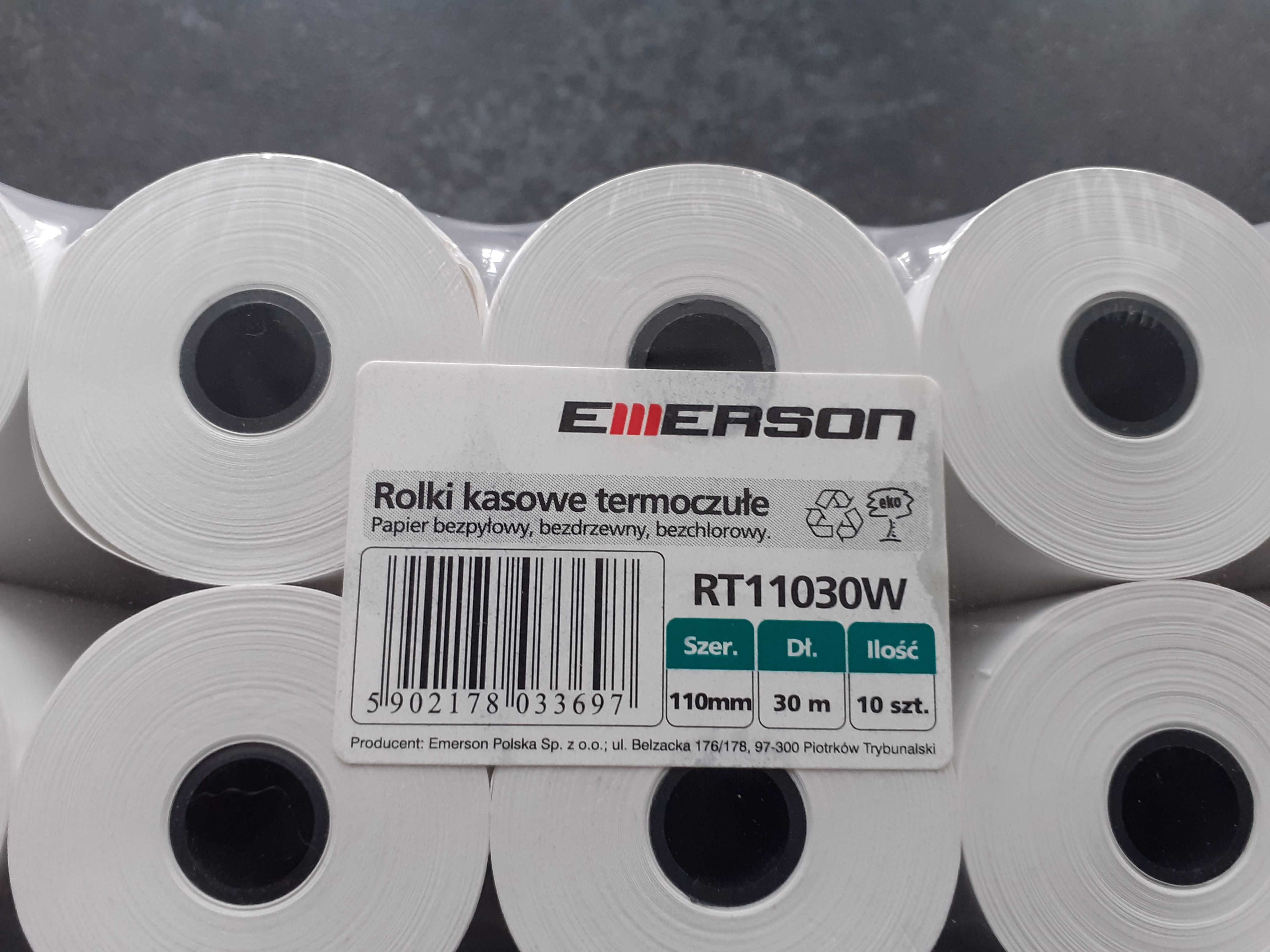 Rolki papierowe do kas, termiczne Emerson 110 mm x 30 m - szt 10