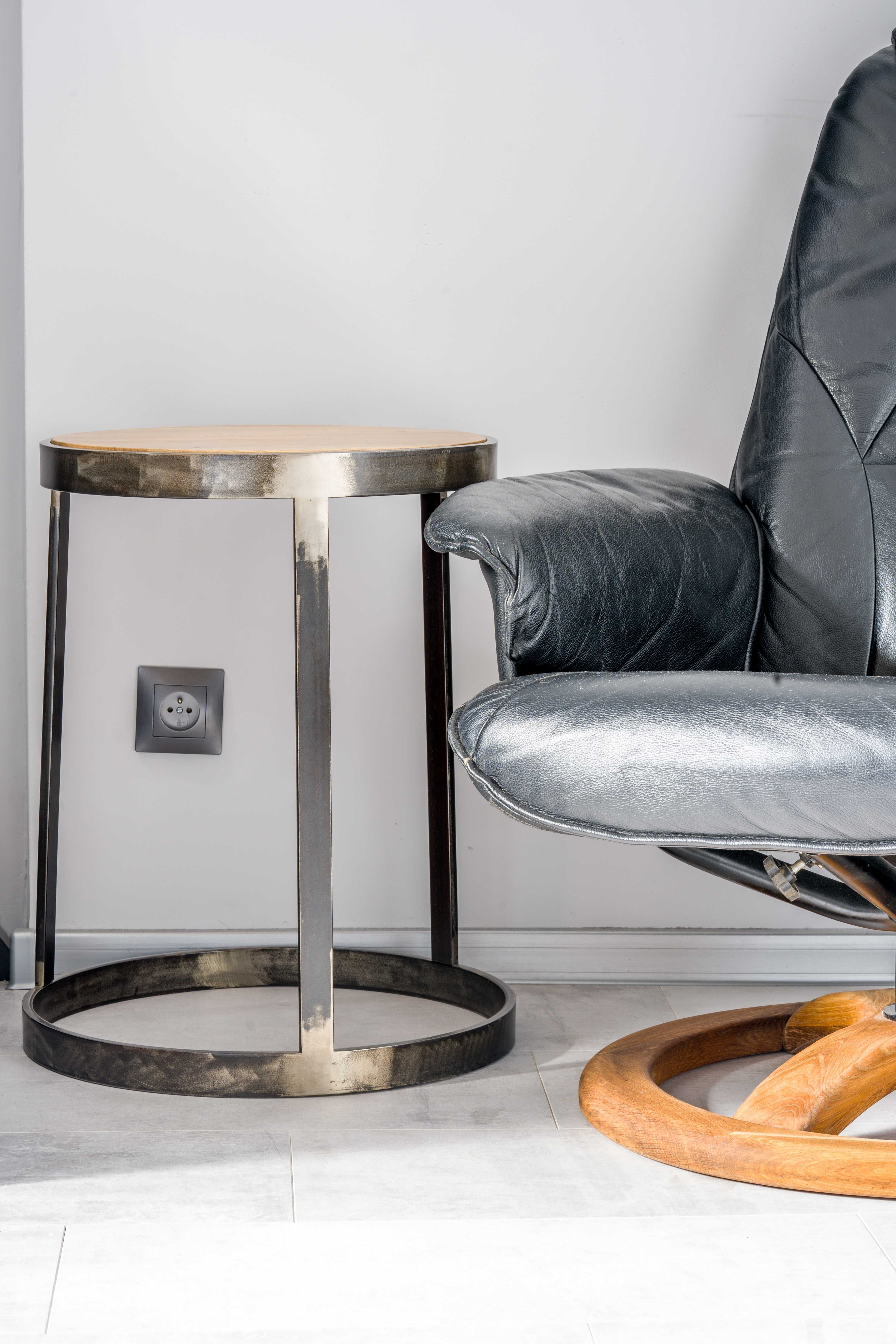 Stolik kawowy, stolik loft metal + drewno dębowe