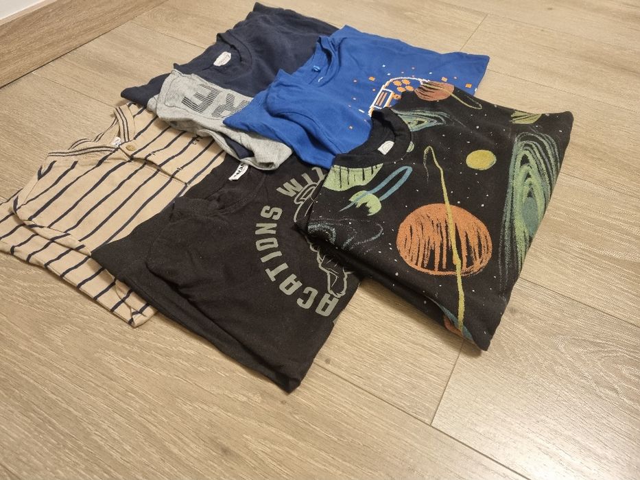 5 bluzeczek chłopięcych na długi rękaw w rozmiarze 134