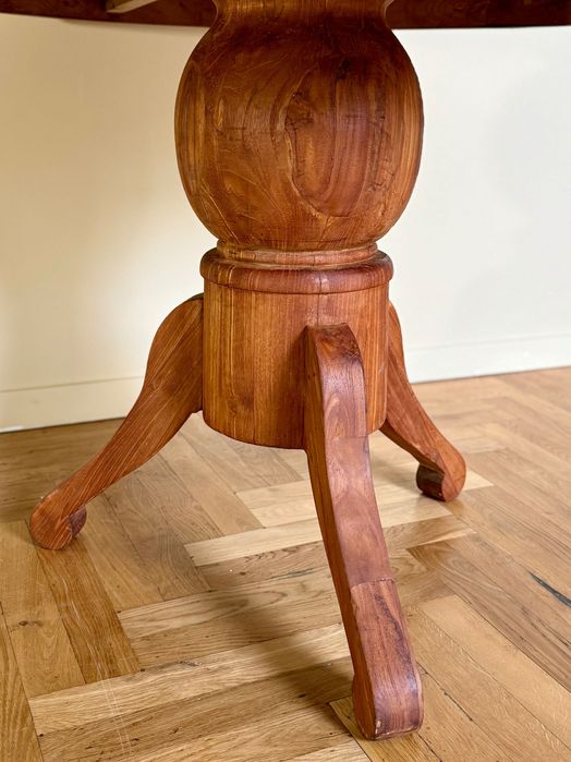 Stół okrągły 120 jadalnia ogrodowy drewno egzotyczne ludwik kolonialny